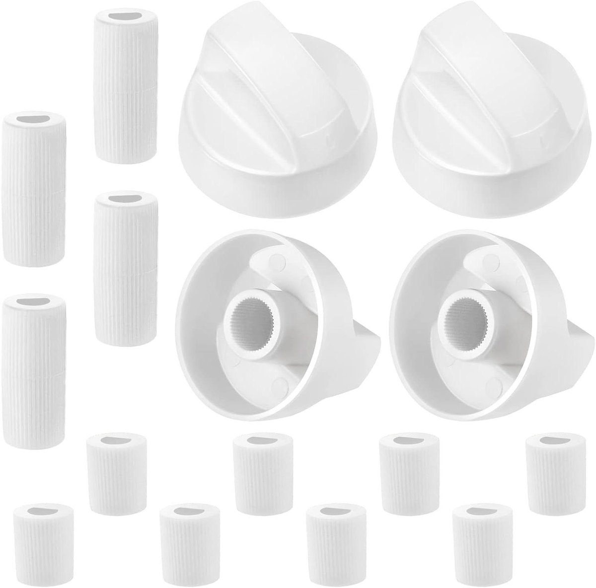 Universele Kookknoppen - Ovenknoppen Fornuis - Apparaten Repareren - Set van 4 met Adapters - 4 stuks - Wit