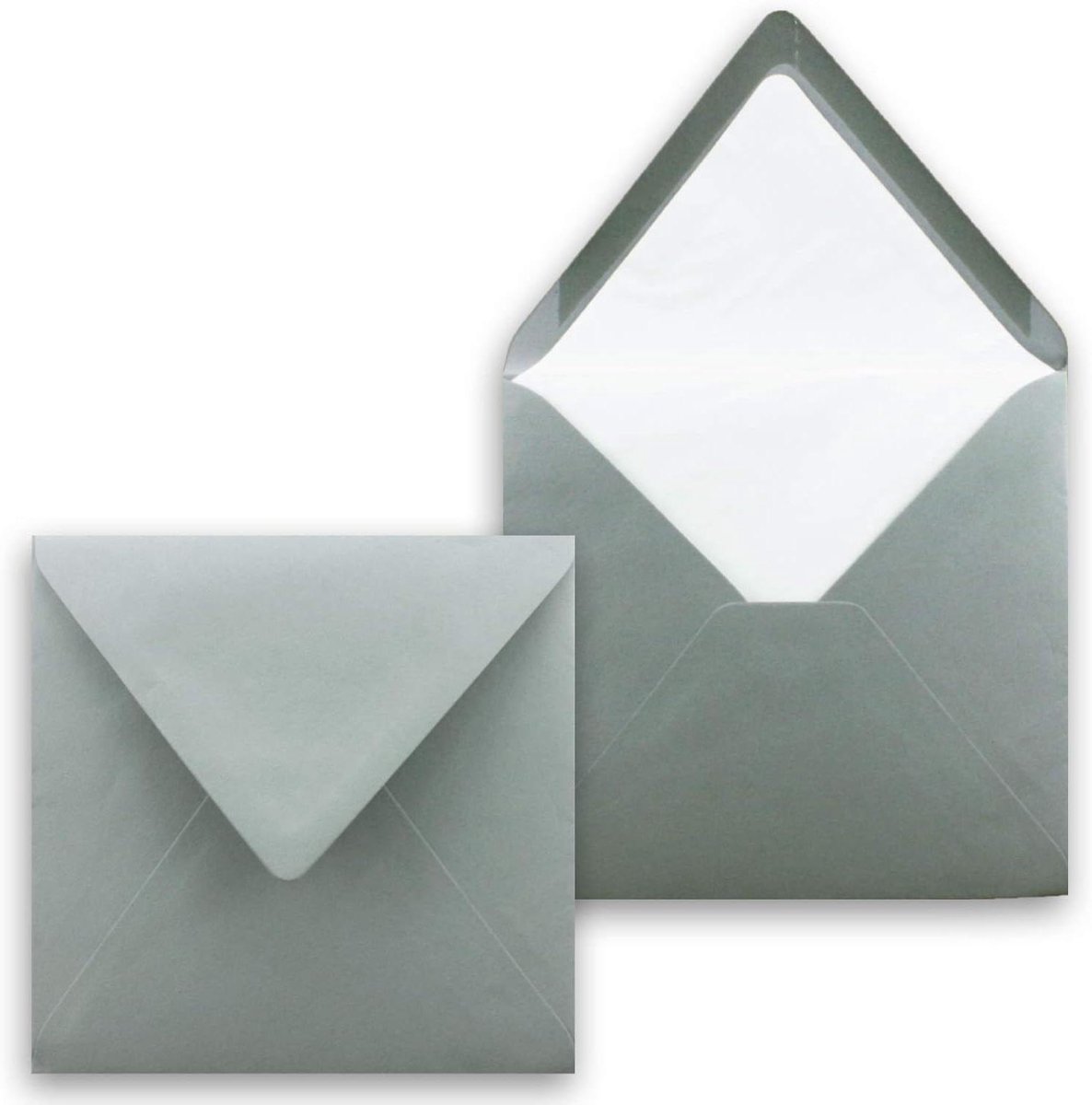 Vierkante Enveloppen - Kuverts Briefpapier - Uitnodigingen Versturen - Met Zijden Voering - 16 x 16 cm - Antraciet