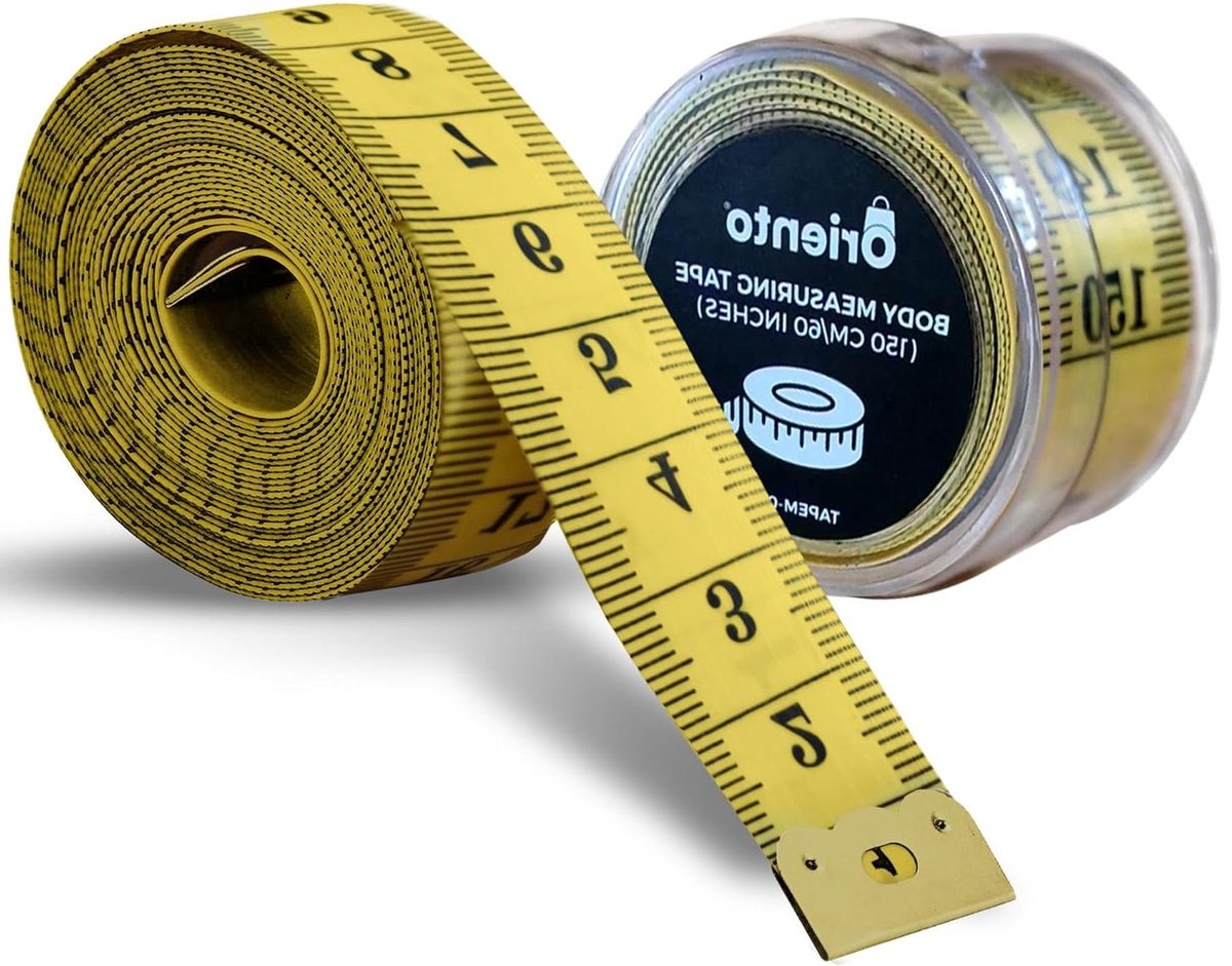 Meetlint Lichaam - Kleermakers Meetlint - Kleding Maken - Zacht Flexibel Materiaal - 150 cm - Geel