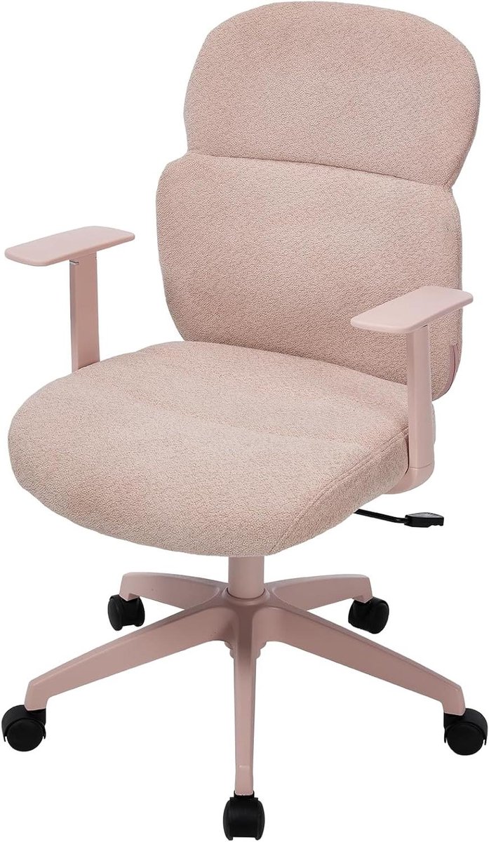Ergonomische Bureaustoel - Computerstoel Draaistoel - Comfortabel Werken - Verstelbare Rugleuning - 0.61m x 0.59m x 1m - Rosé