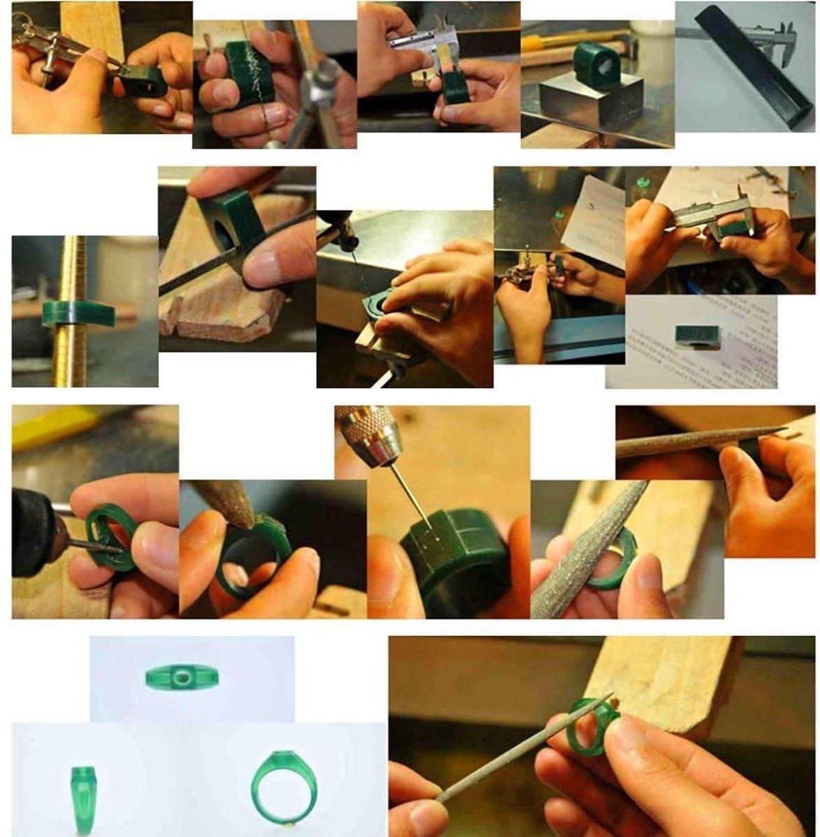 Sieraden Ring Tool Groene Carving Wax Tube, Solid Carving Wax Tube Ronde Wax Tube Met Centred Gat, Carving Wax Ring Tube voor het maken van ringen Carving Wax Casting Grote Platte, Sieradenringmal