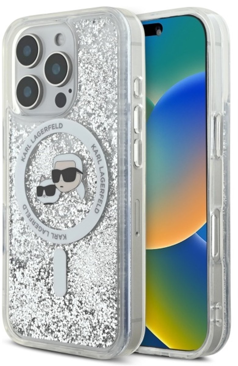 Karl Lagerfeld iPhone 16 Pro Hoesje : Liquid/Glitter