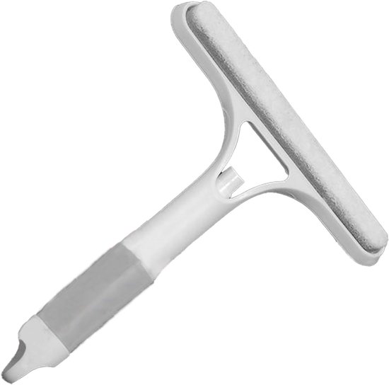 3-in-1 Window Cleaning Scraper, Clean Window Wiper with Spray Machine, Spray Bottle, Window Wiper for Shower Glass, Mirror, Car and Home, Multifunctional Window Cleaning Tools, White, 21 cm