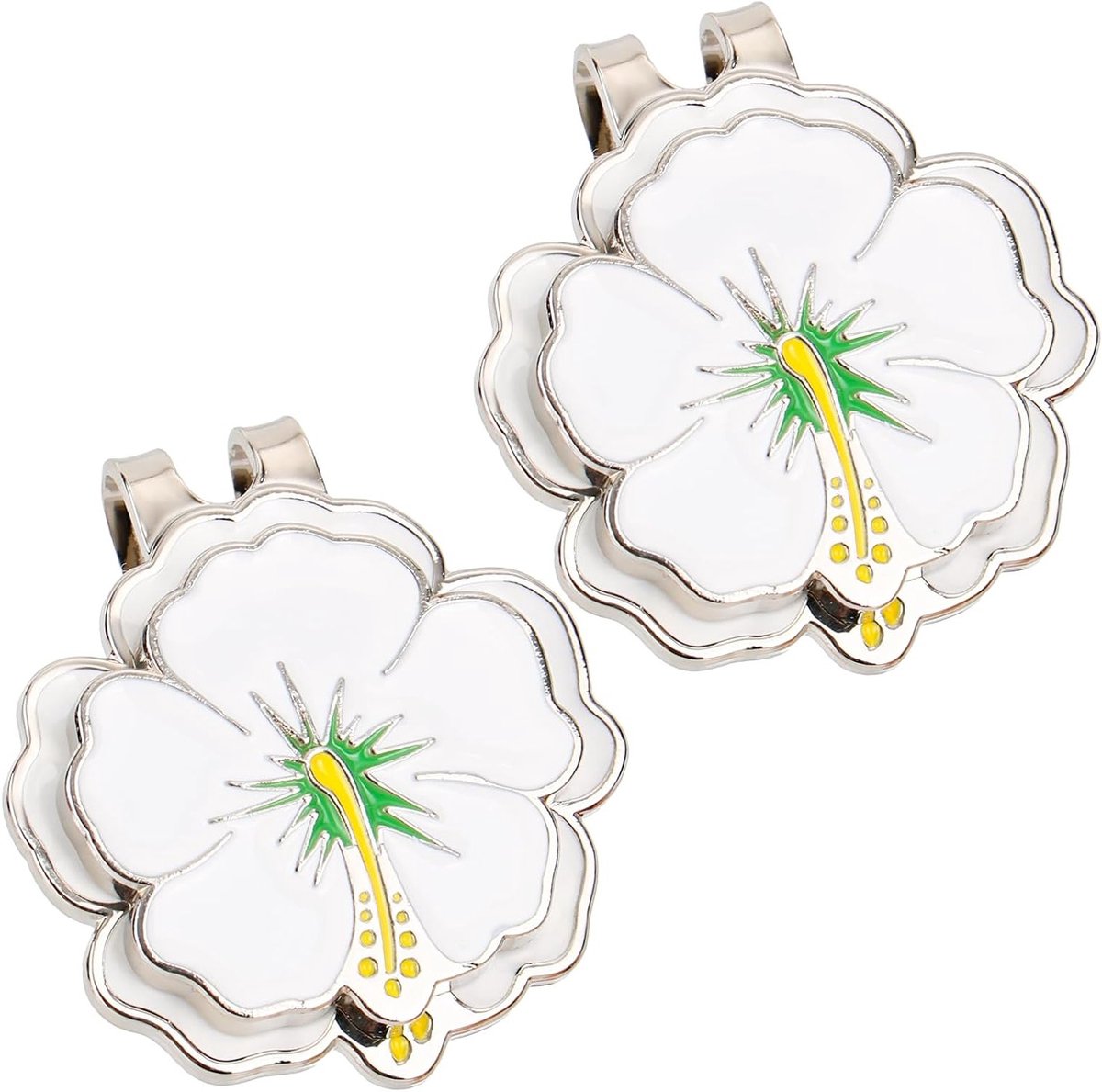 2 Stuks Magnetische Golfbal Marker met Hoedclip - Sterke Magneten voor Golfaccessoires, Ideaal voor Mannen en Vrouwen, Geschikt voor Golf Tas en Handschoenen