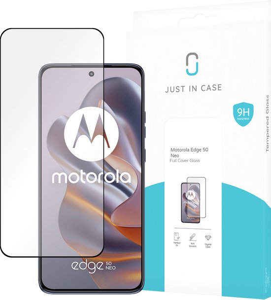 Just in case Tempered Glass Motorola Edge 50 Neo Screenprotector Zwart