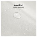Crème 180gr polyester stof met waterdruppels. Kwaliteit 180gr polyester.