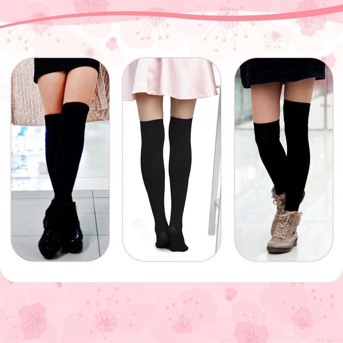 Overknee Kousen voor Dames, 60 cm, Lange Zwarte Kousen, Warm en Comfortabel, Perfect voor de Winter