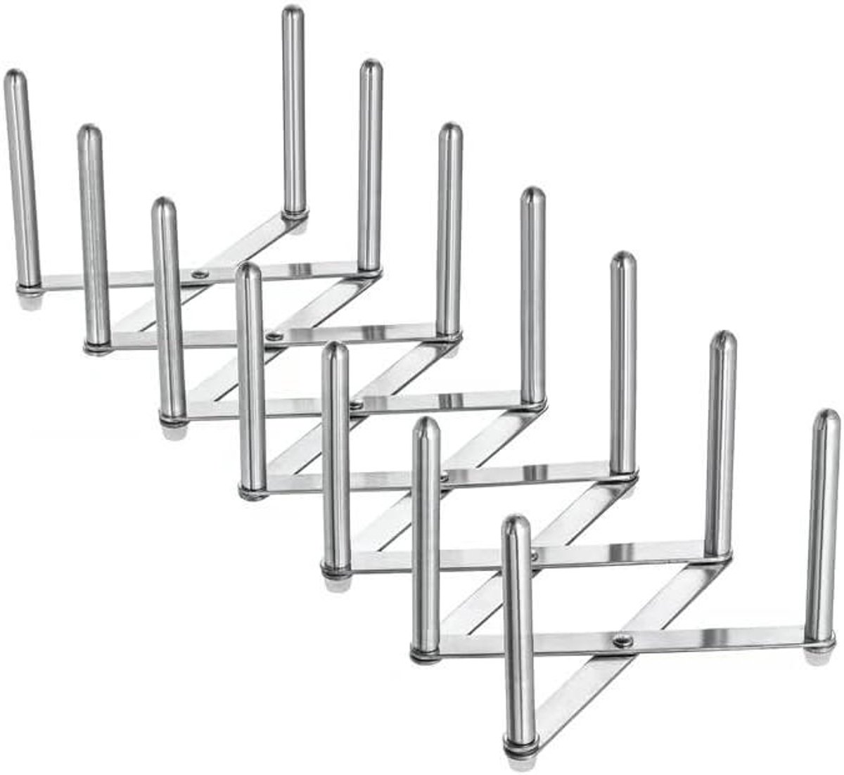 Potdeksel Organizer - Keuken Organizer - Keuken Opruimen - Roestvrij Staal - 3 Stuks - Zilver