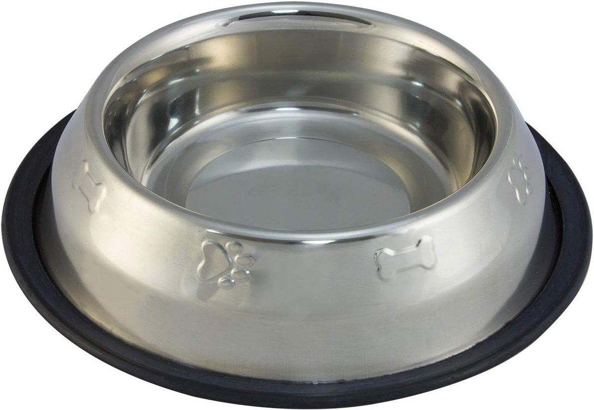 Voederstation Hond - Voerbak Drinkbak - Huisdier Voeden - Antislip Bodem - 900 ml - Zilver