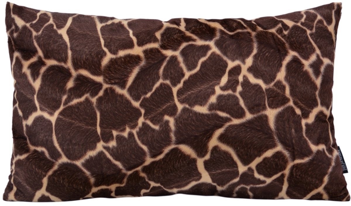Gek op Kussens! Sierkussen Furry Giraffe | 30x50 cm | Polyester donkerbruin 30x50