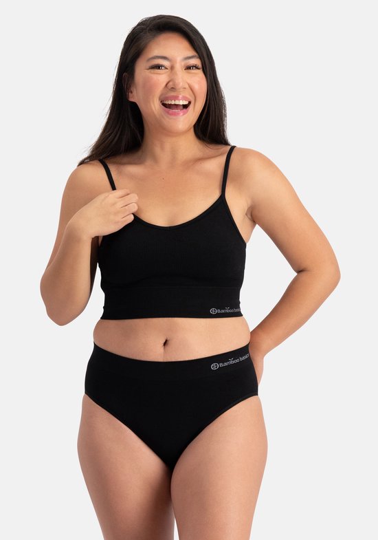 Comfortabel & Zijdezacht Bamboo Basics Seamless Padded Bra Fenna V-hals - Zwart - L