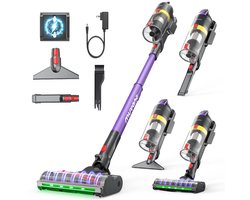 Elekiatech Steelstofzuiger- 45000Pa- 60Minuten Gebruikstijd-8 Kegel Filtersysteem Steelstofzuiger Draadloos - 1,6 L Stofbak - 2200 mAh Accu - voor Tapijten en Harde Vloere