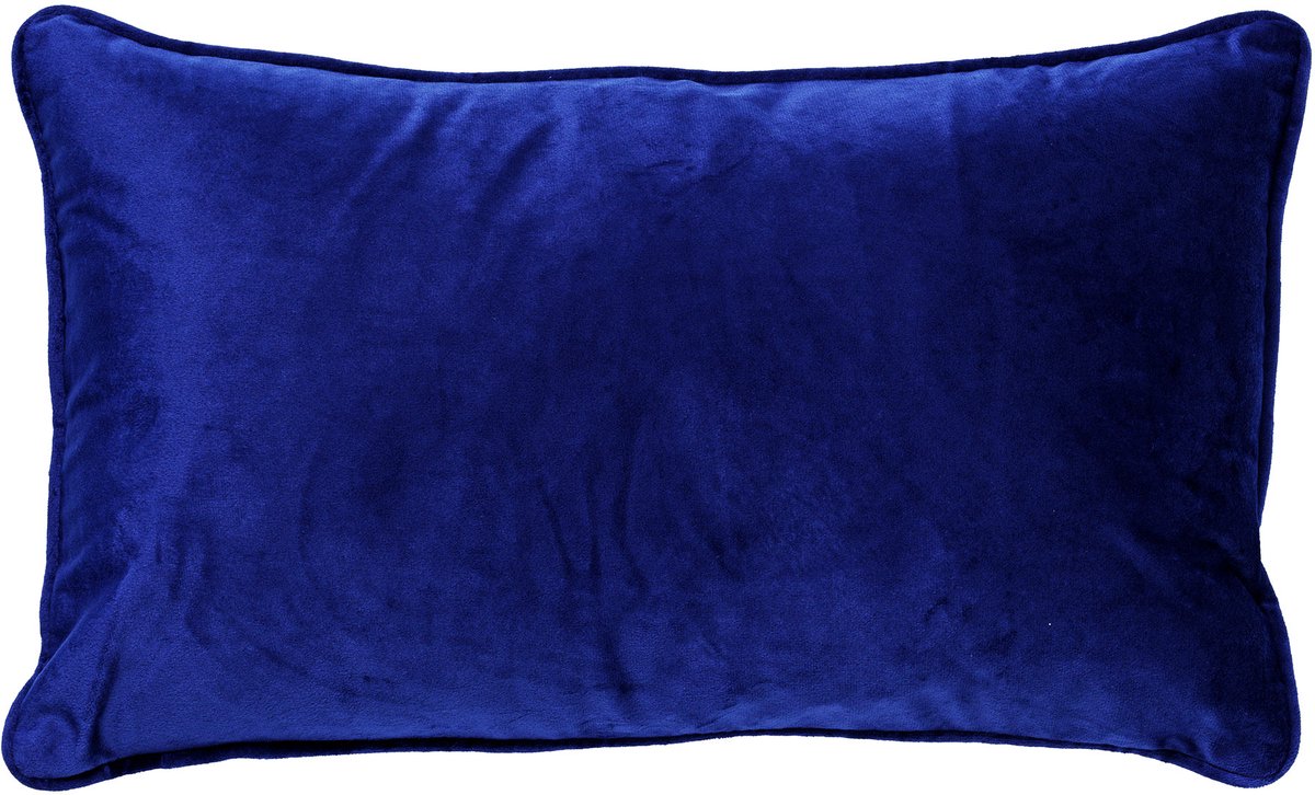 Dutch Decor FINN - kussenhoes 30x50 cm - velvet - effen kleur - Dazzling Blue - blauw - met rits - zonder binnenkussen