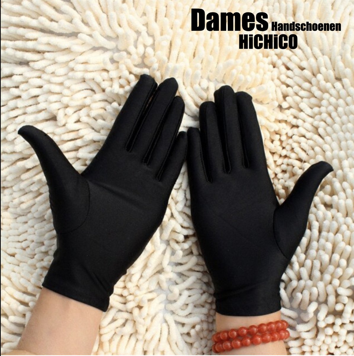 Spandex Handschoenen ZWART - Goed Uitgerekt Dunne Spandex Handschoenen Hoge Kwaliteit - Jewelry Handschoen - Beschermende Handschoenen - Werk Handschoen - Beauty salon handschoenen - Veiligheid Handschoen Lichtgewicht 1Paar/Zak MEDIUM ----- SQGTR®