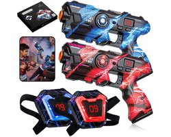 ZUZAZ® Laser Game Set voor Kinderen – Lasergame Geweren met LED Score Display en Vesten – Set van 2 Pistolen – Interactief Schietspel voor Binnen en Buiten – Actief Speelgoed voor Jongens en Meisjes