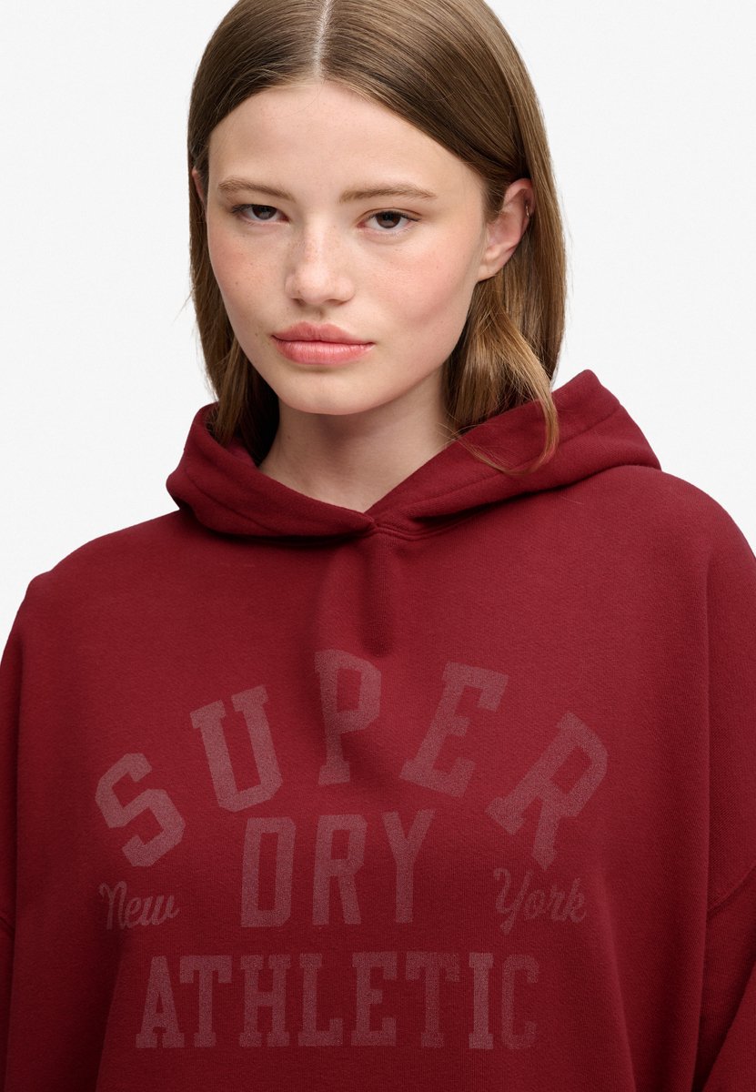 Superdry Athletic Essentials Relaxed Hoodie Dames Hoodies Rood