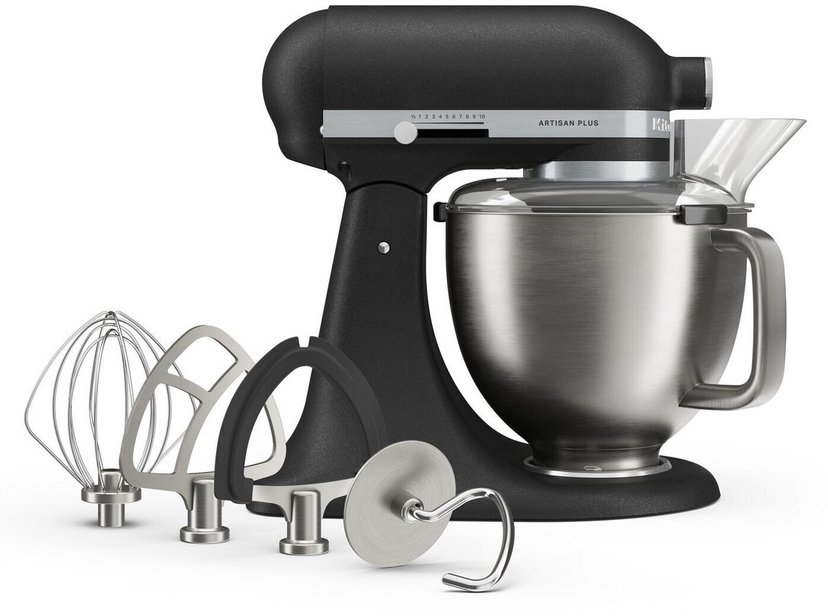 KitchenAid Artisan Plus 5KSM50PKVEBK Keukenmachine - 4,7 Liter - 325W - Kantelbare Motorkop - Gietijzer Zwart (Cast Iron Black) thumbnail 5