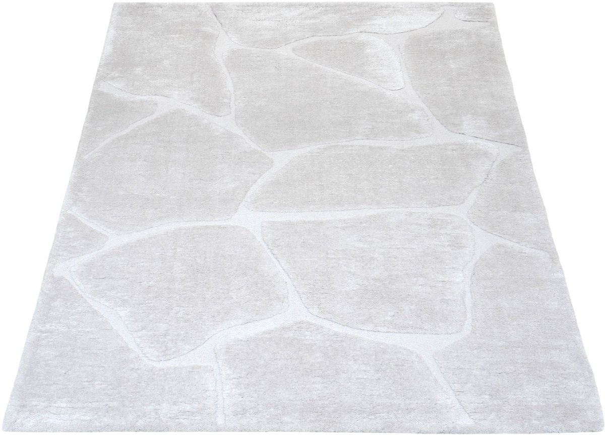 Vloerkleed Macy Creme 240 x 340 cm - Organisch Design Vloerkleed met Hoog-Laag Structuur in Scandinavische / Japandi Stijl