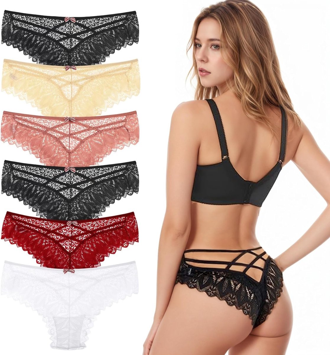 Luxe damesondergoed van kant in multicolor, maat XL - Comfortabel en stijlvol voor elke gelegenheid