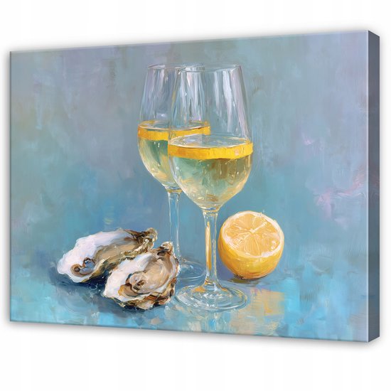 WALLARENA - Schilderij op Canvas 100x70 cm - Schilderijen - Canvas schilderij - Eten motif - Voor de slaapkamer van de salon - Op het doek