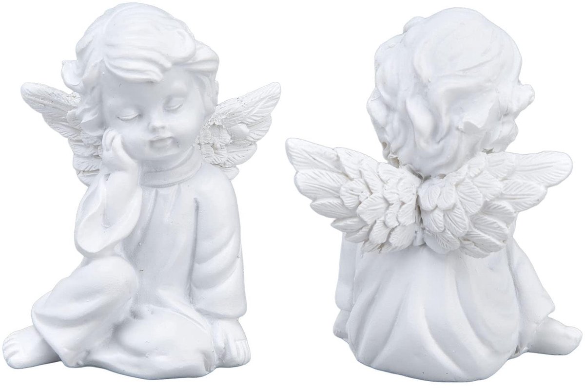 NTHProducts - Engel Standbeeld - Cherubim Engel Beeldjes - Modern Decor - Kleine Engel Beeldjes - Religieuze Decoratie - Geschikt voor Binnen