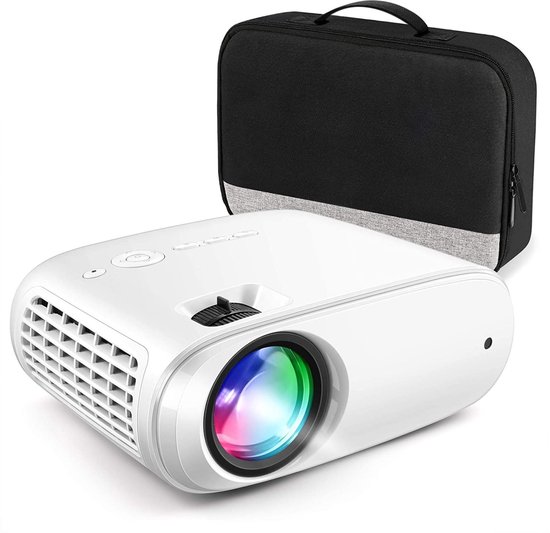 Projector tas nylon zwart-grijs, beschermhoes met voering, verstelbare schouderband, ruimte voor accessoires, lichtgewicht
