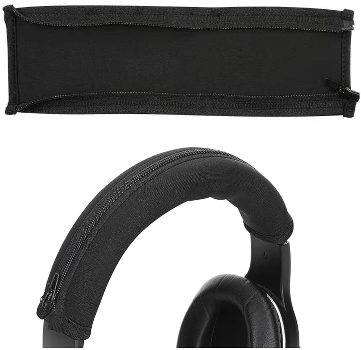 NTHProducts - Headband Cover - Vervangingshoes - Geen gereedschap nodig - Zwart - Hoofdtelefoon bescherming - Geschikt voor ATH-MSR7 M50X M40X M30 M20X
