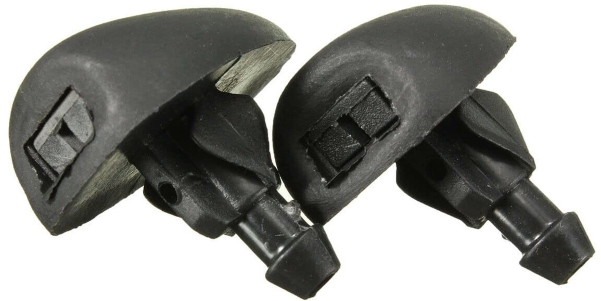 MTTProducts - Windshield Wiper Washer Jet Nozzle - 2pcs - Premium kwaliteit - Zwart - Spuitmonden - Voor C-itron C3 C4 en P-eugeot 306 307 308