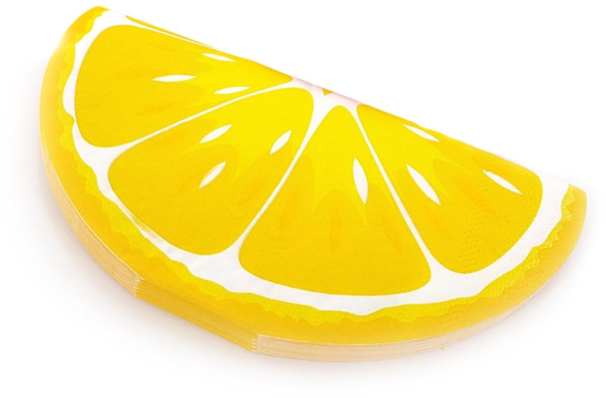 MTTProducts - Lemon Napkins - Decoratieve Servetten - 20 Stuks - Lemon Motief - Ideaal voor Feesten - Wit met Geel