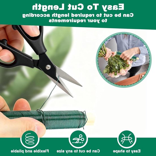 8 Rollen Gegalvaniseerd IJzerdraad met Houten Spoel, Flexibel Tuindraad 0.7mm x 35m voor Bloemschikken, Creatief Modeleren en Tuinieren van Merkloos — afbeelding 3