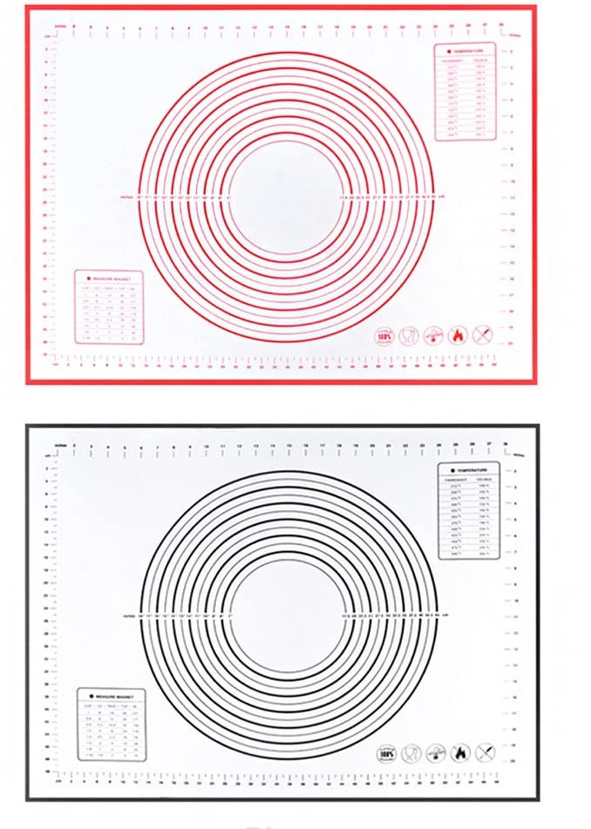 Allecto - Grote Siliconen Bakmat - 2 Stuks Antikleef - Extra Dikte voor Gemakkelijk Bakken - Met Maten 70x50cm - Ideaal voor Bakken en Koken - Voor...
