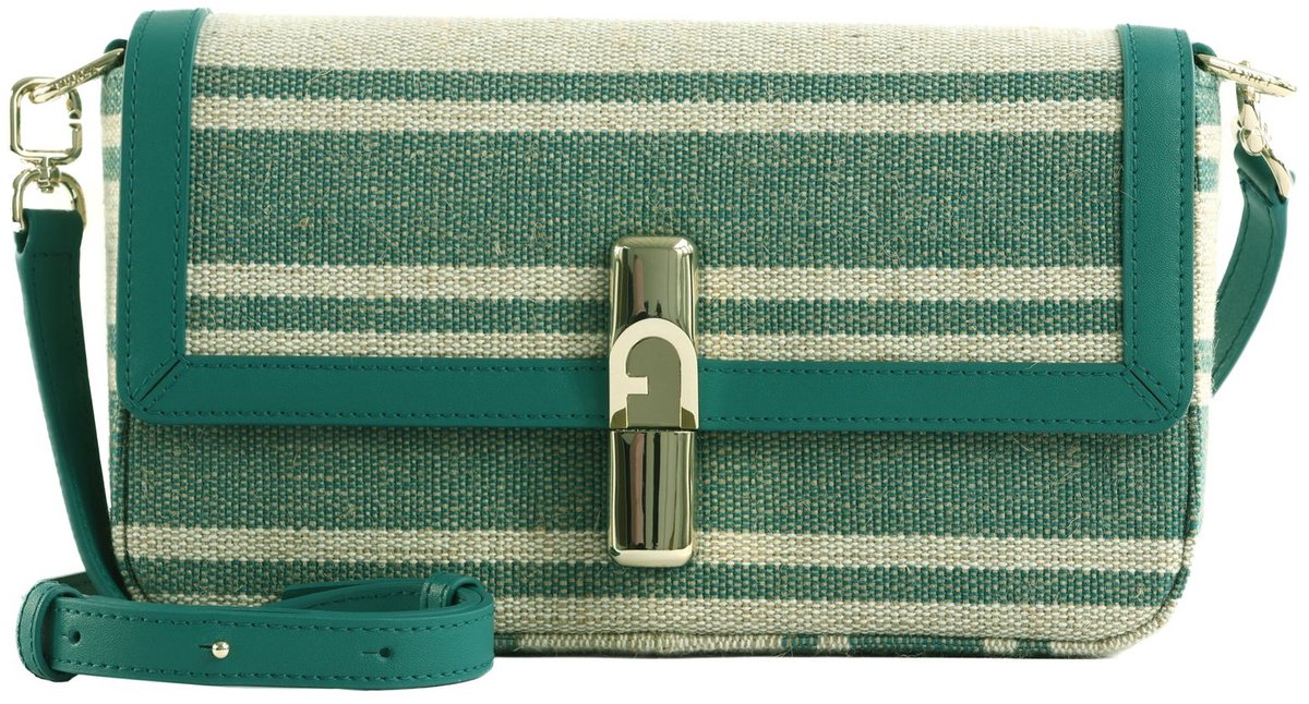 FURLA schoudertas Iride Crossbody Bag Toni Amatore Blue donkergroen crème