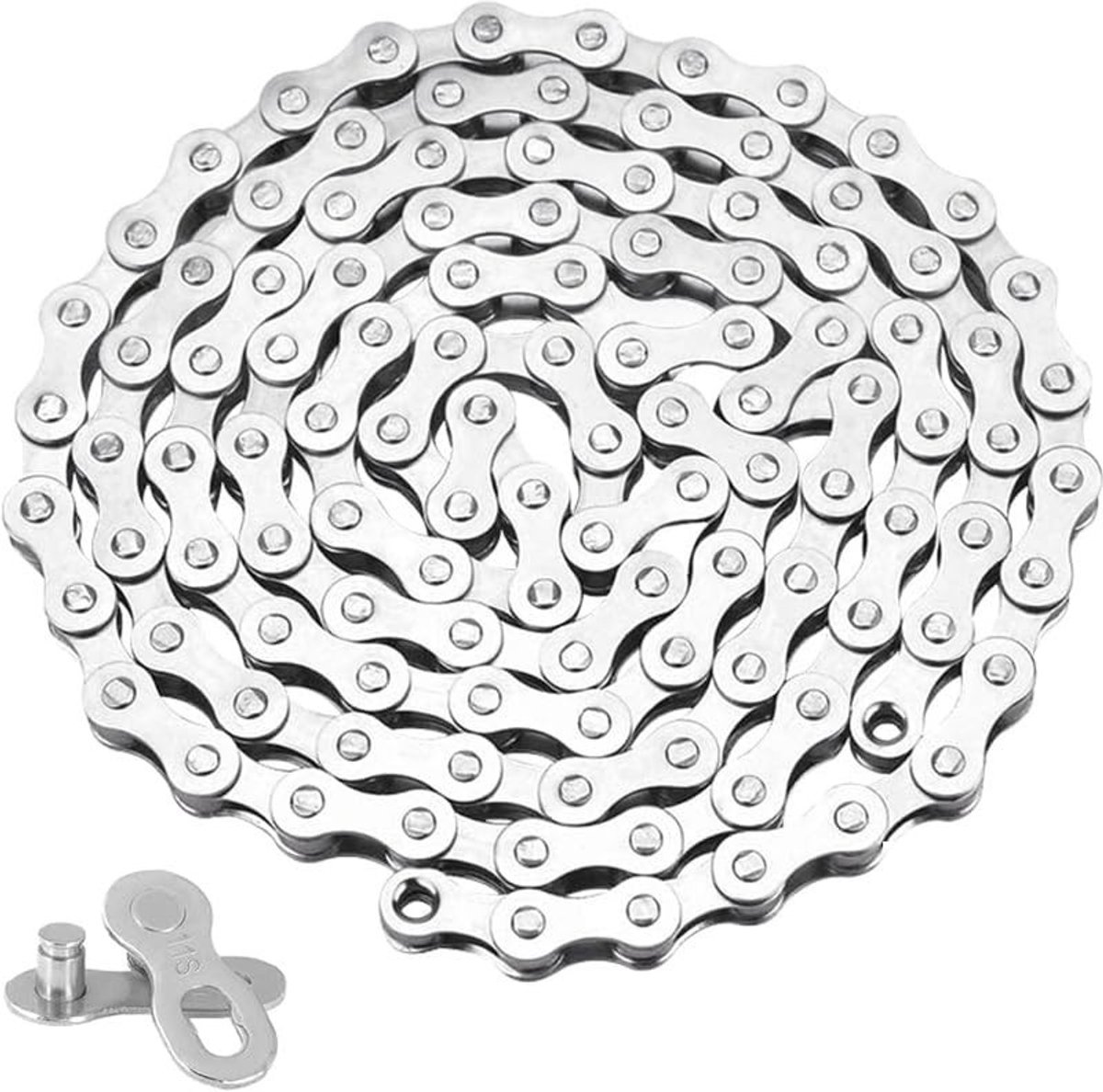 Allecto - Fiets Ketting - 11-versnellingen - Duurzaam Staal - Galvanized Zilver - Fietsketting 116 Links - Geschikt voor Racefietsen en Mountainbikes