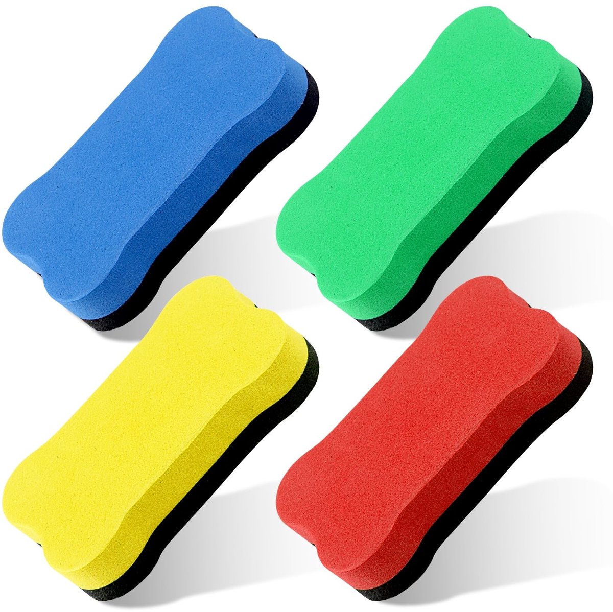 Allecto - Whiteboard Spons - Magnetische Whiteboard Wisser - Handwasbaar en Effectief - 4 Stuks - Microfiber Eraser - Geschikt voor Onderwijs en Ka...