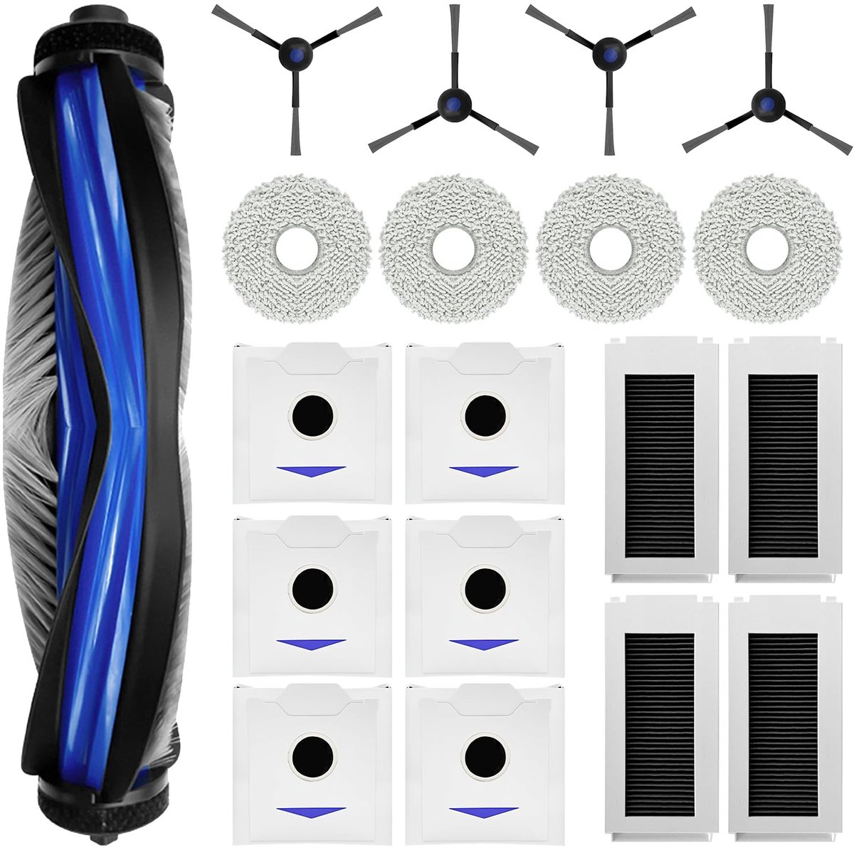 Allecto - 19-Piece Accessory Set - Robotaccessoires - Compleet onderhoudspakket - Geschikt voor Ecovacs Deebot N30 Pro/N30 - Schoonmaakse...