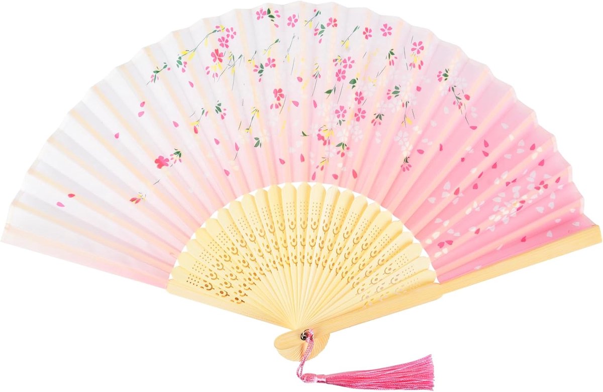 Handwaaier - Spaanse Handwaaier - Verkoeling Waaiers voor Zomerse Themperatuur - Waaier Festival - Chinese Waaier - Festival Waaier - Verkoelend - Handventilator - Tegen Opvliegers - 1 Stuk - Roze - van Imperatoris