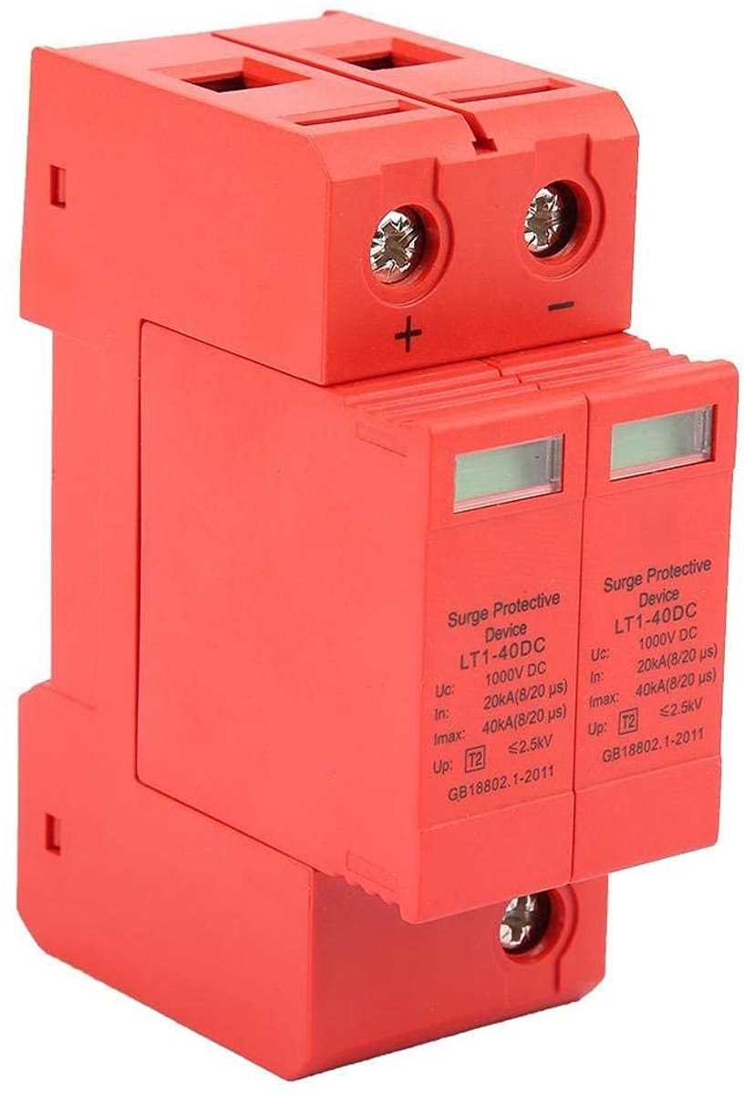 Allecto - 2P Surge Arrester - Laagspanning - Veilig en betrouwbaar - 1 poort - Bliksembeveiliging - Geschikt voor huishoudelijk gebruik - DC1000V