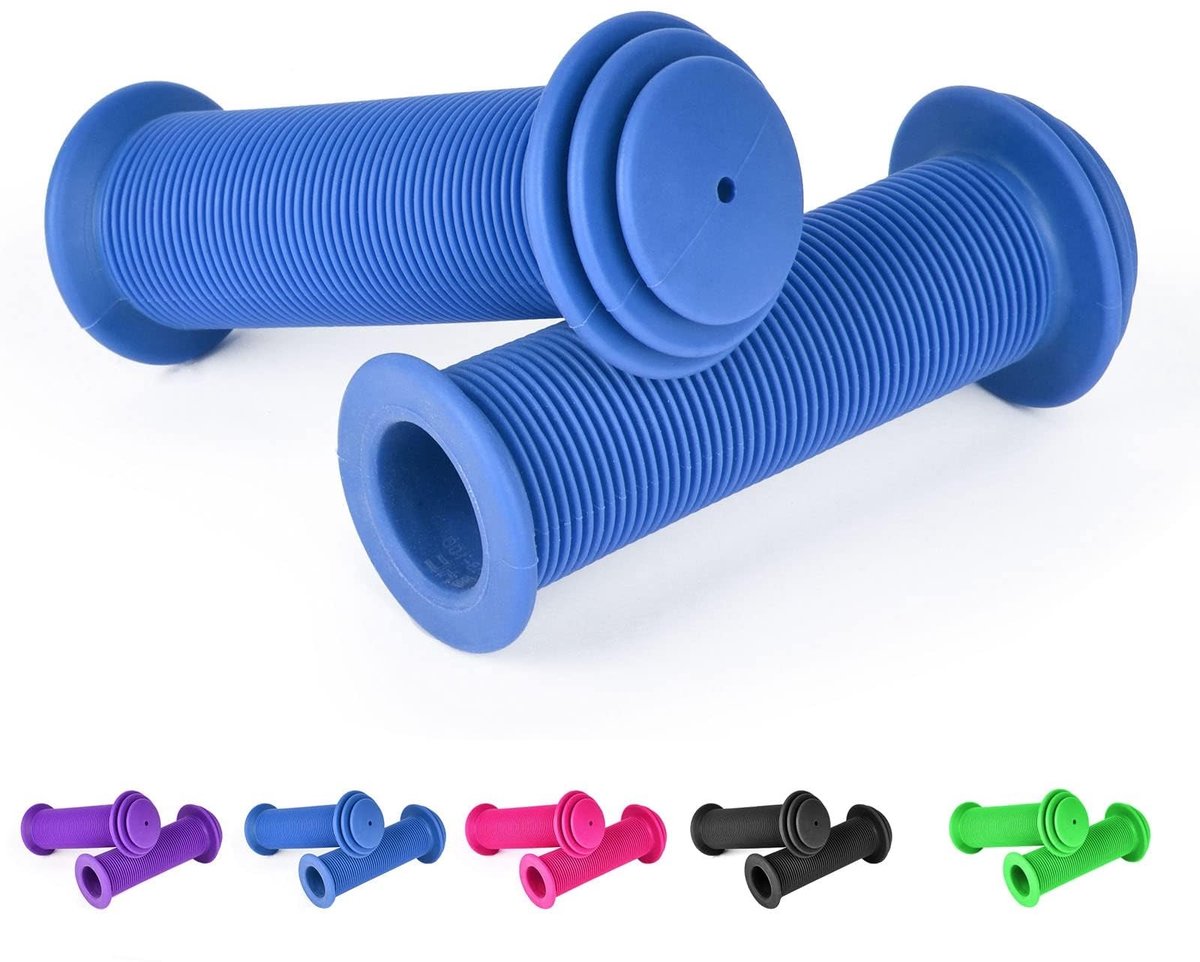 Seb3 - Kinderfietshandvatten - Antislip - Comfortabel en veilig - Blauw - Fiets grips - Geschikt voor kinderfietsen - 22mm