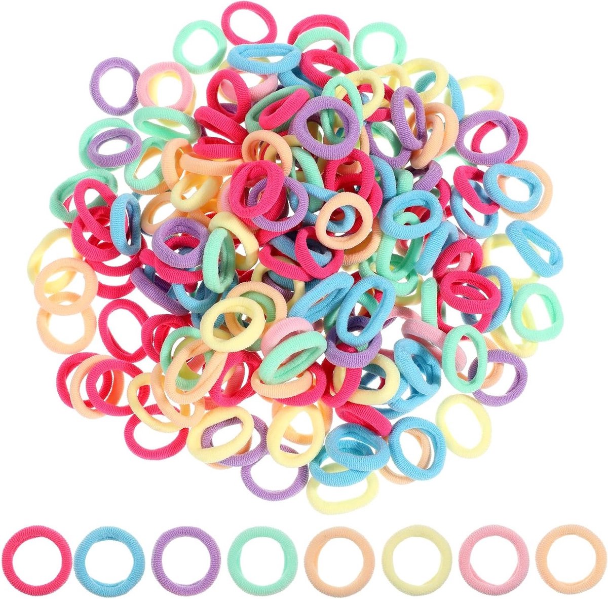 200 Stuks Baby Haartjesbandjes, Zachte Elastische Ponytail Houders voor Meisjes, Multicolor Haaraccessoires voor Peuters en Kinderen