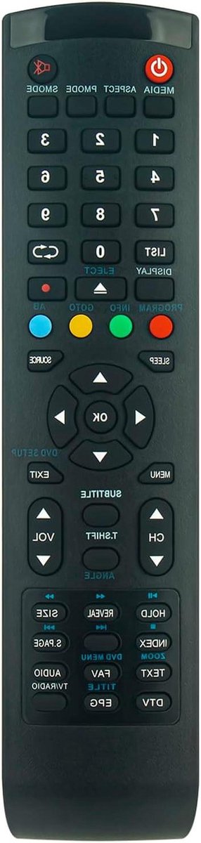 Afstandsbediening - Universele afstandsbediening - TV Bediening - Geen programmering nodig - 10 Meter bereik - Zwart