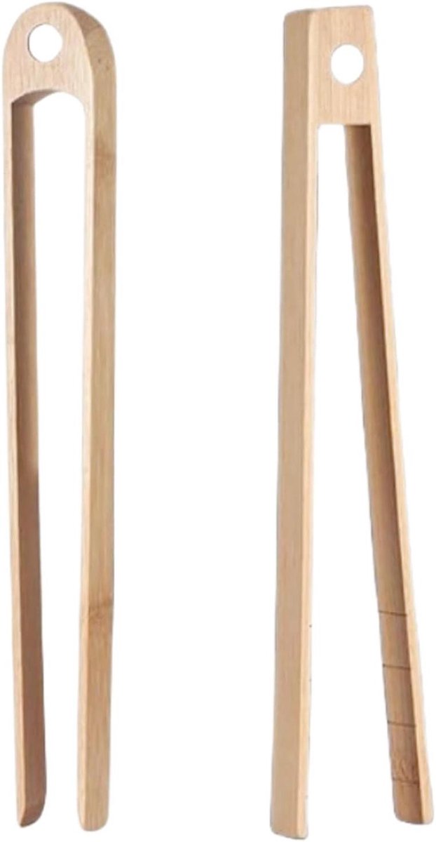 Houten Toast Tangen Broodrooster Klemmen Veilig Eten Pakken Magnetisch Ontwerp 22 cm Houtkleur