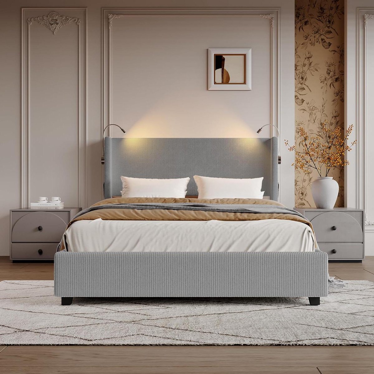 Tweepersoonsbed met Opbergruimte - Opklapbed Hydraulisch Bed - Opbergen en Slapen - Geïnte