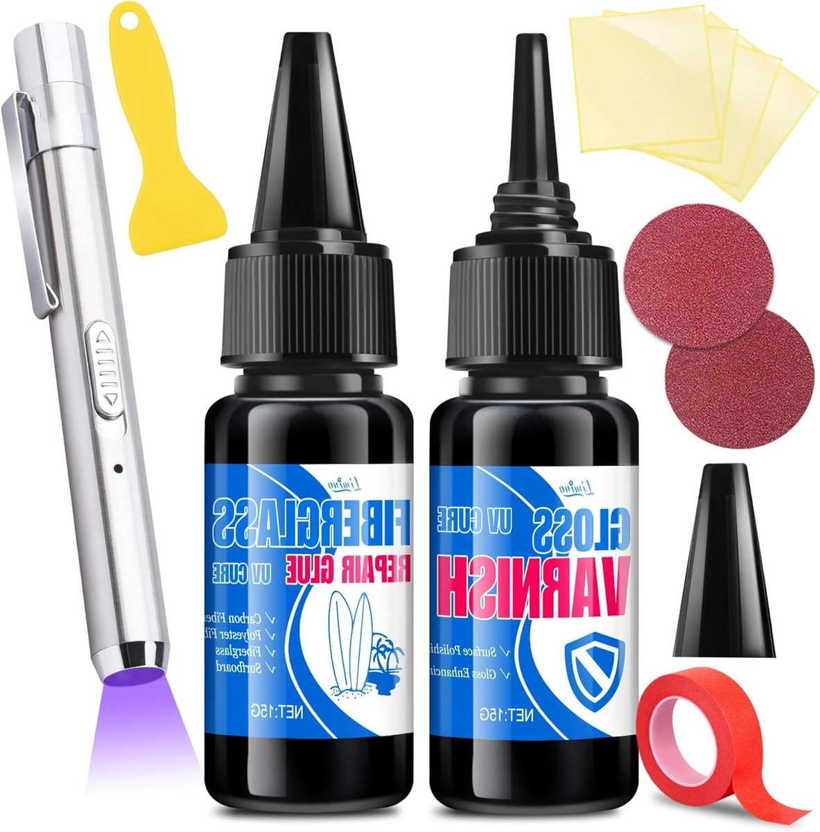 Surfplank Reparatiekit - UV Hardhars Kit - Watersport Reparatie - Eéncomponent Snelhardend - 100ml - Transparant