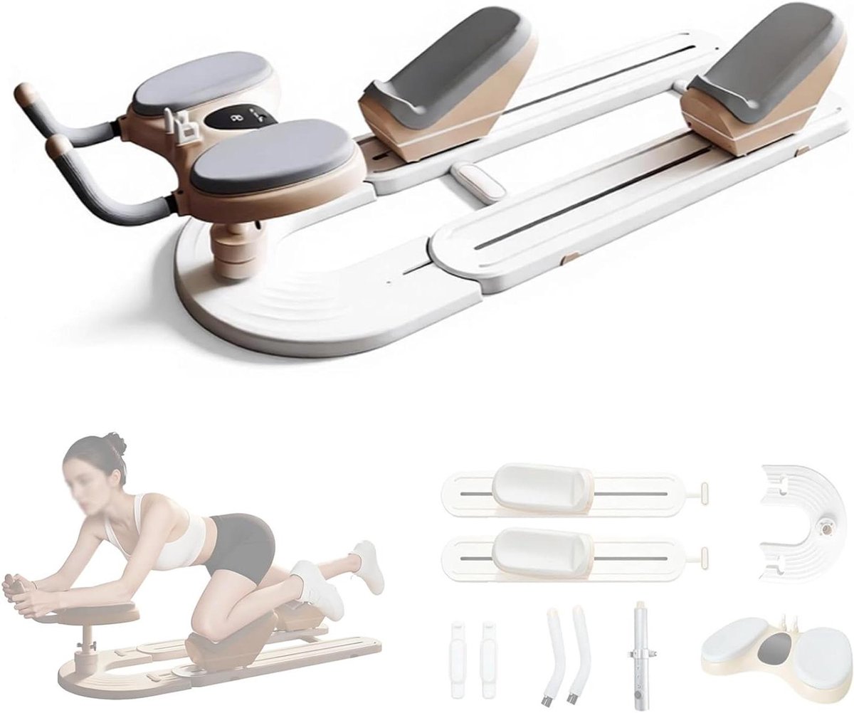 Kruiptrainingsmachine, fitness draai- en strekmachine voor taille en benen, ruggengraat draai- en strektrainer met digitale timer en in hoogte verstelbare standen (3 niveaus) voor thuisgym