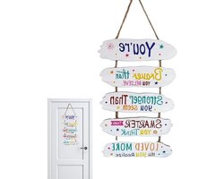 Streysisl Muurdecoratie voor kinderen | Houten inspirerende positieve citaten muurkunst educatieve kinderkamer wanddecoratie inspirerend houten bord voor thuisonderwijs klas