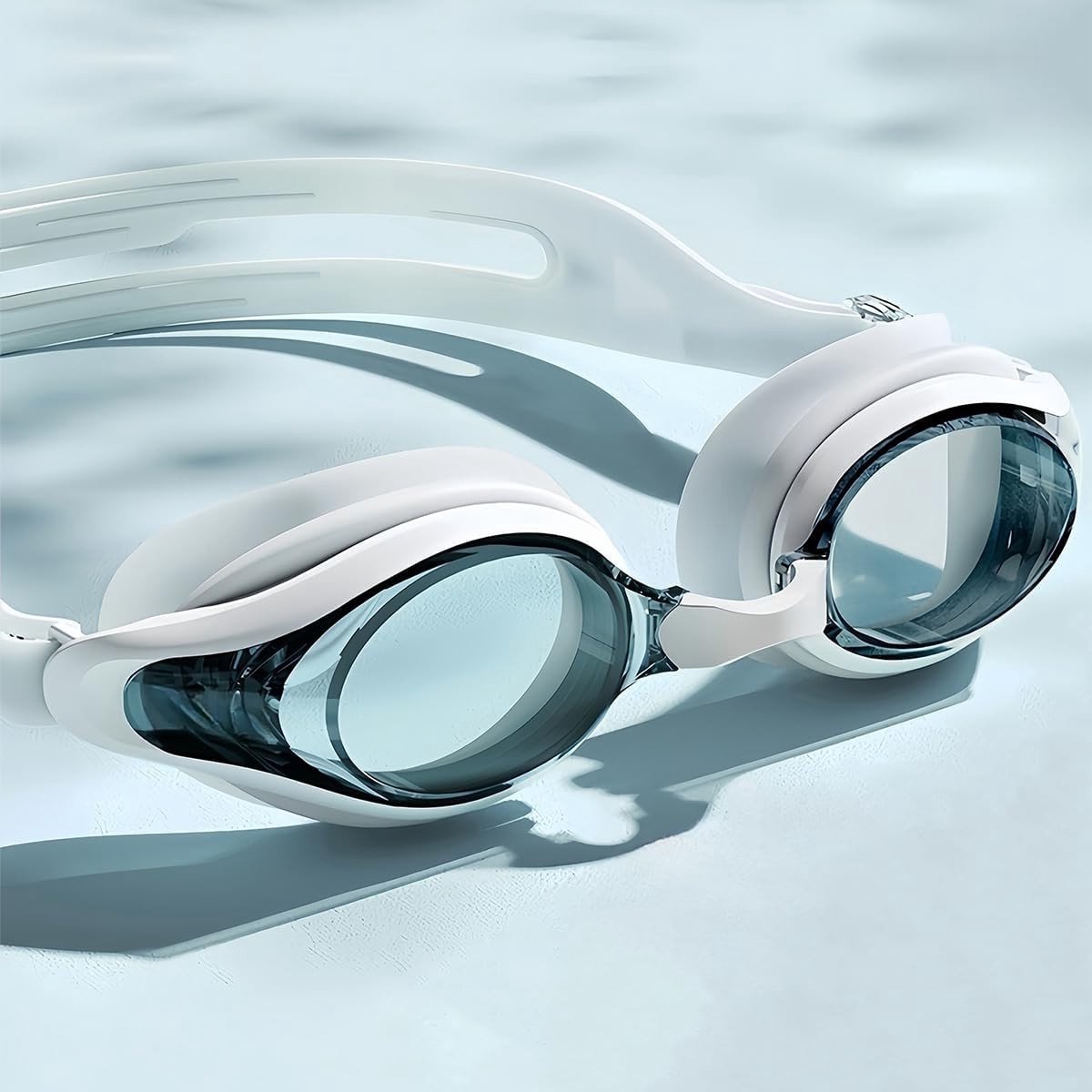 Zwemgoggles met dioptrieën, één geheel, met oordopjes, anti-fog en UV-bescherming, inclusief opberghoes, -1.5 tot -8.0