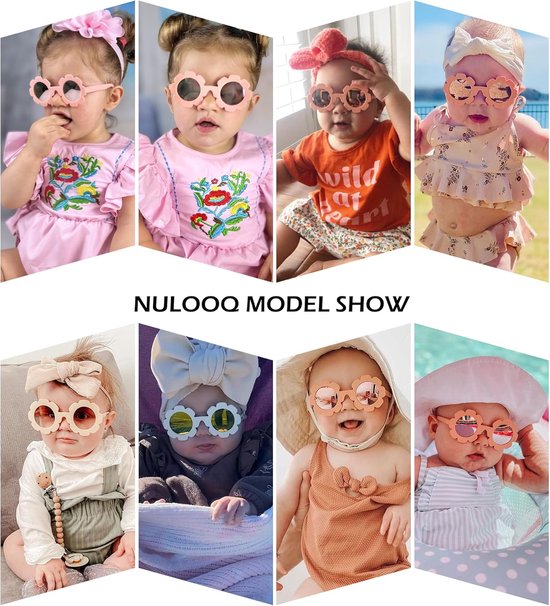 Baby Zonnebril - Kinderzonnebril Meisjes - Bescherming Tegen Zon - Flexibel Bloem Design - 0-24 Maanden - Roze — afbeelding 4