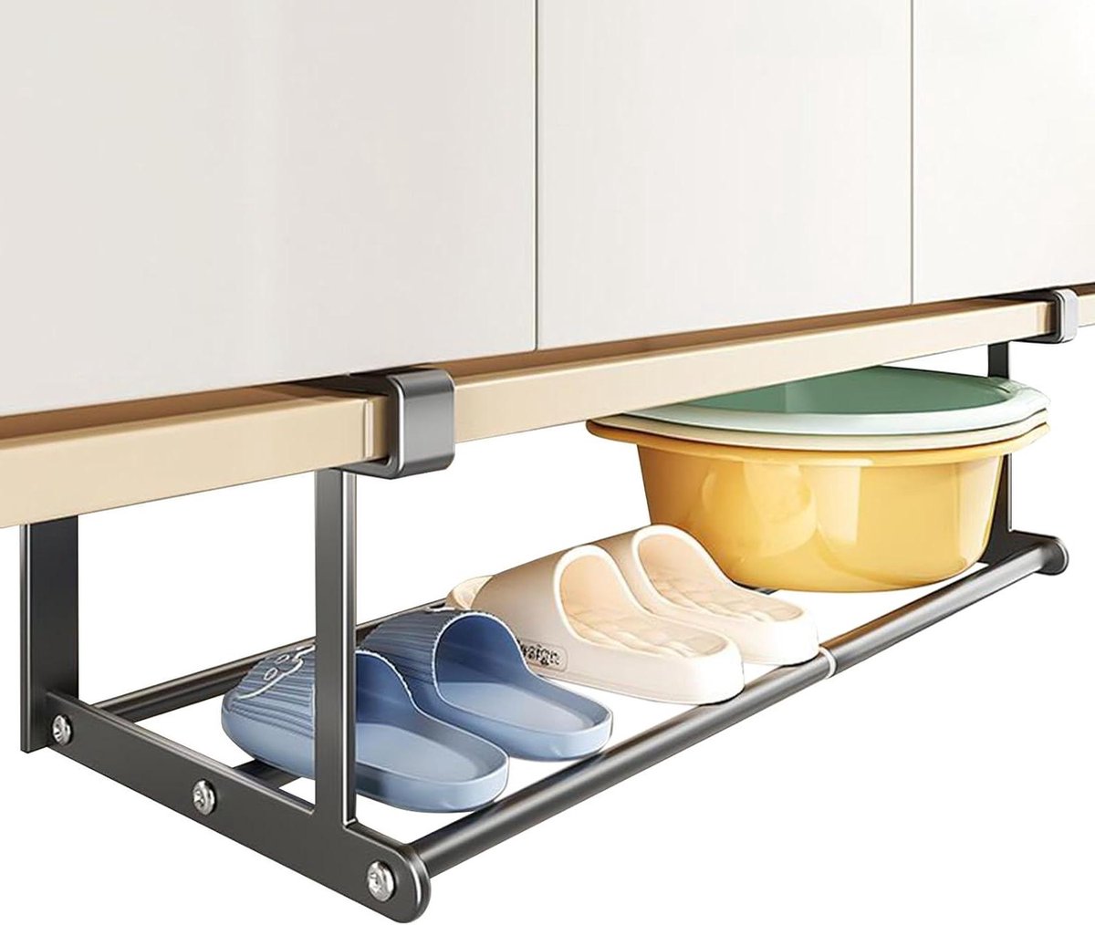 Kastmand - Opbergmand - Ruimte Maximaliseren - Verstelbaar Antislip - 38x27x3 cm - Grijs