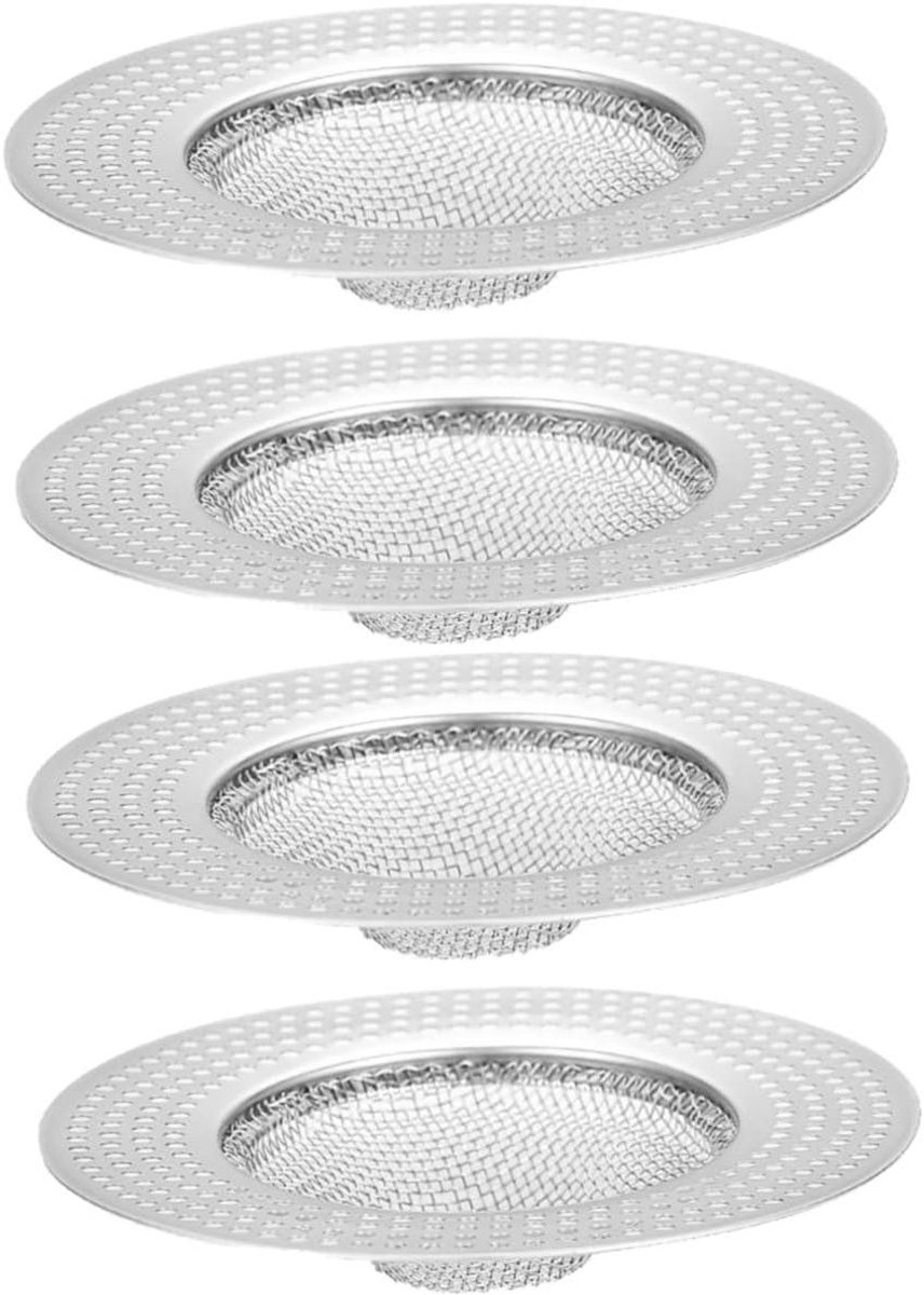 Afvoerzeefjes - Haarvanger - Douchegoot Beschermen - Fijnmazig RVS - 9x9x1.5CM - Zilver