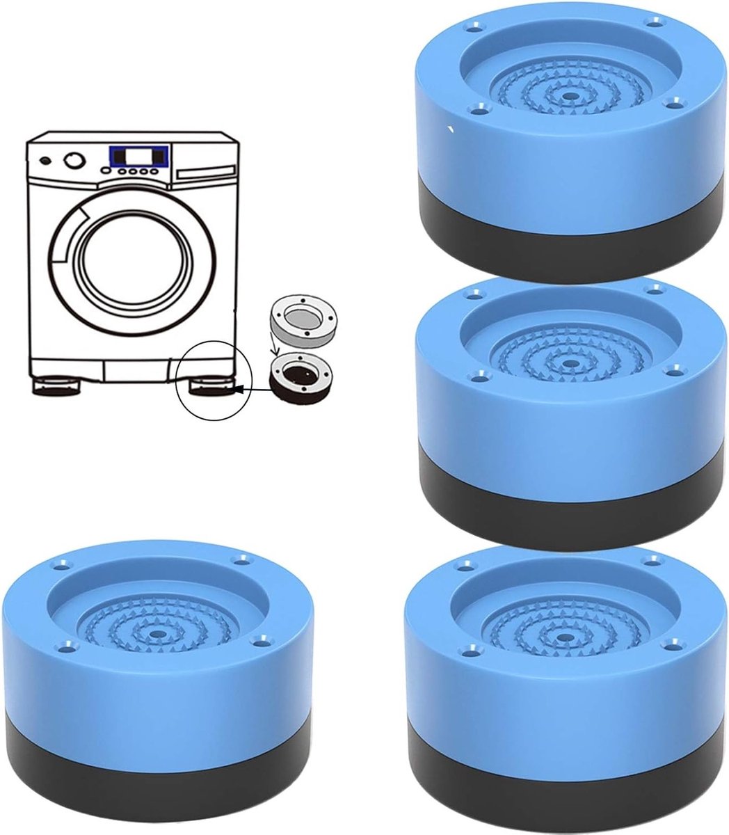 Antitrillingskussens voor Wasmachines - 4 Stuks Met Anti-slip Rubber